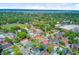 Neighborhood aerial view showcasing tree canopy, a baseball field and a commercial area at 11 Francis St, Charleston, SC 29403