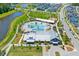 Aerial view of the community pool and recreational area at 112 Crimson St, Summerville, SC 29486