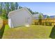 Backyard with a shed and a wooden fence providing privacy and space at 112 Crimson St, Summerville, SC 29486