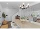 Bright dining area featuring a modern chandelier and open access to the kitchen and living spaces at 112 Crimson St, Summerville, SC 29486