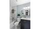 Bright bathroom with shower-tub, vanity with storage, and a framed mirror at 1195 Village Creek Ln # 2, Mount Pleasant, SC 29464