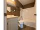 Traditional bathroom featuring a tub/shower combo, neutral walls, and a white vanity at 15 Town Park Ln # A, Charleston, SC 29412