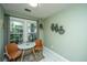 Cozy breakfast nook has ample natural light, a round table with modern chairs and decorative wall hangings at 2016 Wild Flower Ln, Charleston, SC 29414