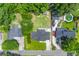 An aerial shot showcases the property's layout, including the house, yard, and surrounding neighborhood at 2045 Vestry Dr, Charleston, SC 29414