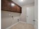 Laundry room with overhead cabinets and hookups for a washer and dryer at 214 Center Hill Ct, Summerville, SC 29485