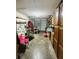 Garage setup with shelving and workspace at 214 Four Iron Dr, Summerville, SC 29483