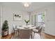 Dining area with wainscoting, wood floors, round table with seating for four at 2333 Tall Sail Dr # G 607, Charleston, SC 29414