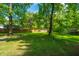 Lush backyard featuring green grass and mature trees, all enclosed by a wooden fence at 2650 Summer Leaves Ct, Charleston, SC 29414