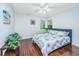 Bedroom featuring hardwood floors, light walls, a ceiling fan, and natural light at 2650 Summer Leaves Ct, Charleston, SC 29414