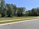 Scenic view of a grassy community green space with sidewalks surrounded by lush trees at 305 Camellia Bloom Dr, Moncks Corner, SC 29461