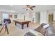 Spacious game room with a pool table, comfortable seating, and a ceiling fan at 308 Legendres Dr, Goose Creek, SC 29445