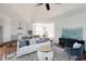 Open living area featuring a comfortable sofa, stylish decor, and seamless flow to kitchen and dining at 3143 Vanessa Lynne Ln, Johns Island, SC 29455