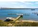 Breathtaking aerial shot of pier and the waterway, offering stunning views at 405 Spartina Ln # 405, Charleston, SC 29492