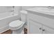 Clean bathroom featuring a white vanity, toilet, and a bathtub with modern fixtures at 407 Spruce Ivy St, Moncks Corner, SC 29461