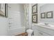 Clean bathroom with a modern vanity, a shower/tub combination, and contemporary fixtures at 415 Mistflower Ln, Moncks Corner, SC 29461