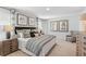 Stylish main bedroom showcasing large windows and a cozy seating area at 415 Mistflower Ln, Moncks Corner, SC 29461