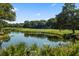 Scenic view of a lush green golf course, serene lake, and natural landscaping at 4943 Green Dolphin Way, Kiawah Island, SC 29455