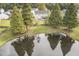 Aerial view of the property featuring a pond and mature trees at 4987 Ballantine Dr, Summerville, SC 29485