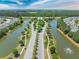 Scenic aerial of community with lush landscaping, water features, and roadways at 548 Sea Foam St, Summerville, SC 29486