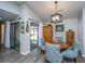 Cozy dining area with modern lighting fixture, a sliding glass door, and stylish furniture at 717 Temple Road # B, Ladson, SC 29456