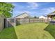 Spacious backyard with lush green lawn, shed, and privacy fence at 7838 Long Shadow Ln, North Charleston, SC 29406