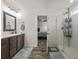 Elegant bathroom with a large glass shower and dual vanity at 9009 Chato Ct, Summerville, SC 29483