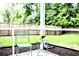 Relaxing screened-in porch with comfortable seating and a view of the backyard at 9694 Roseberry St, Ladson, SC 29456