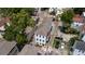 Aerial view of the home and surrounding neighborhood, displaying its location among tree-lined streets and nearby amenities at 6 Kirkland Ln, Charleston, SC 29401