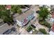 Overhead shot displaying the property, surrounding neighborhood, multi-car parking, and landscaping at 6 Kirkland Ln, Charleston, SC 29401
