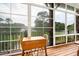 Cozy screened porch featuring wood floors and a charming view of the backyard at 1064 Blackbear Dr, Edisto Island, SC 29438