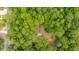 Aerial view of a home surrounded by mature trees in a lush, green setting at 110 Cantering Hills Ln, Summerville, SC 29483