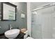 Modern bathroom with a glass-enclosed shower and a vessel sink at 1160 Landsdowne Dr, Charleston, SC 29412