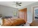 Well-lit bedroom featuring a ceiling fan and hardwood floors at 1160 Landsdowne Dr, Charleston, SC 29412