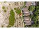 Bird's eye view of townhomes along boardwalk, nestled between beach and parking at 1376 Pelican Watch Villas, Seabrook Island, SC 29455