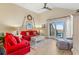 Comfortable living room with bright decor, vaulted ceilings, and deck access at 1376 Pelican Watch Villas, Seabrook Island, SC 29455