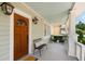 Inviting front porch with seating area and stylish light fixtures, perfect for relaxing at 158 Darlington Ave, Charleston, SC 29403