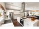 Modern kitchen with stainless steel appliances, a gas range, and a central island with quartz countertops at 158 Darlington Ave, Charleston, SC 29403