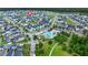 Beautiful aerial view of a Primary-planned community with a resort-style pool and many neighborhood amenities and sidewalks at 238 Bird Song Path, Summerville, SC 29485
