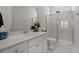 Bathroom boasts quartz counters, glass shower, and stylish fixtures, creating a spa-like experience at 238 Bird Song Path, Summerville, SC 29485