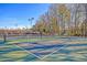Community tennis court with professional netting, lighting, and comfortable spectator benches at 2467 Bergeron Way, Mount Pleasant, SC 29466