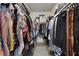 Walk-in closet with organized hanging clothes, shelving and carpeted floor at 2648 Balena Dr, Mount Pleasant, SC 29466