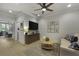 Cozy living room with neutral tones, decorative rug, wall art, and view of bedroom at 2648 Balena Dr, Mount Pleasant, SC 29466