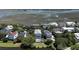 Panoramic aerial view of homes surrounded by beautiful landscaping with views of a river and marshland at 764 Post Oak Dr, Mount Pleasant, SC 29464
