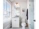 Cozy bathroom featuring a vanity with granite counters and a glass enclosed shower at 7935 Flagship Ln, Johns Island, SC 29455