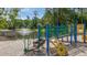 Colorful community playground with a whimsical design near a scenic pond at 7945 Parklane Ct # C, North Charleston, SC 29418