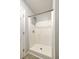The shower features a standard shower head, functional faucet, and storage basket at 8028 Vermont Rd, North Charleston, SC 29418