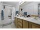 Bathroom with double sink vanity and shower/tub combo at 8096 Shadow Oak Dr Dr, North Charleston, SC 29406