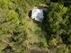 Aerial view of a secluded home surrounded by lush trees with a spacious backyard at 8346 Chisolm Plantation Rd, Edisto Island, SC 29438