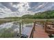 Picturesque dock on the water with seating to enjoy views of the wetlands and wildlife at 8346 Chisolm Plantation Rd, Edisto Island, SC 29438