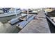 A private boat dock featuring modern Sunstream boat lift and stunning views at We 10Th St # B11, Folly Beach, SC 29439